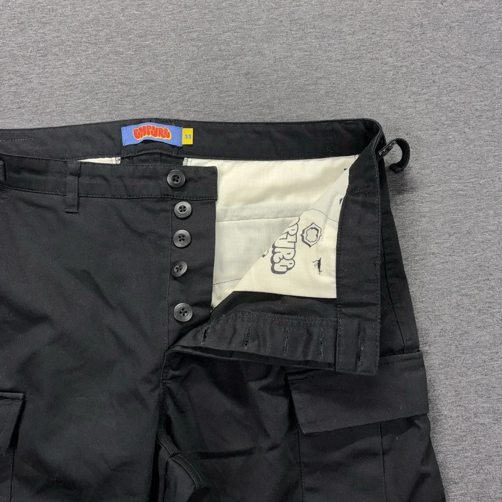 EMPYRE Cargo Pants Mens 33/36 x30 Black Relax Canvas Adjustable Utility Military